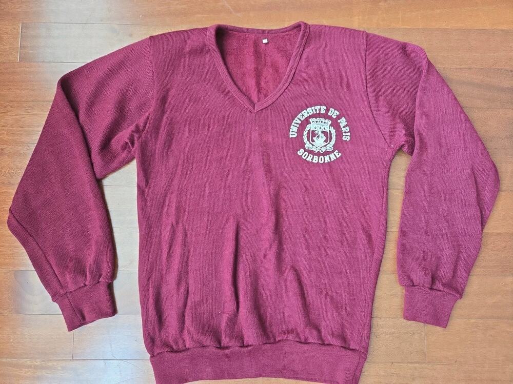 Vintage Universite De Paris College Crest Sweater Sorbonne University Sz S